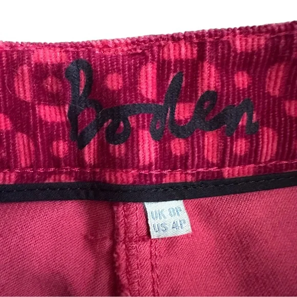 Boden Skinny Corduroy Floral Pink Pants Jeans 4P - Picture 8 of 12